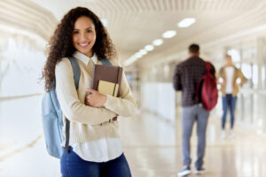 female student on campus