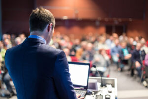 presenting in an auditorium 