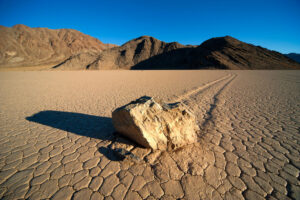sailing stone in desert