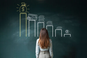 salary scales on chalkboard