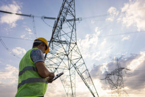 engineer on tablet