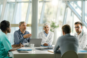 group of doctors and administrators in meeting