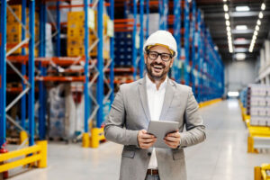 logistics manager in warehouse