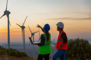 maintenance engineers at a wind farm