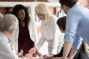 marketing exec and her leadership team