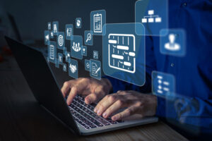 project manager on computer