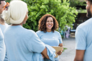 volunteers in park