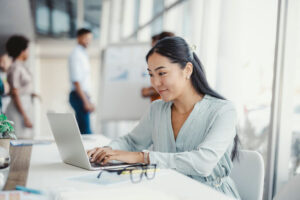 young woman on laptop