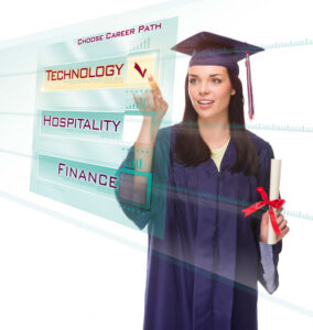 graduate pressing technology button