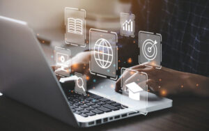 training on a laptop
