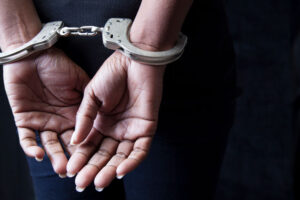 arrested and cuffed