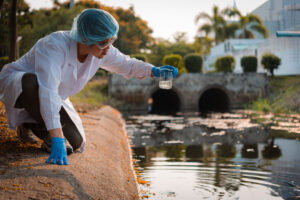 collecting a water sample