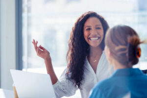 consultant in conversation