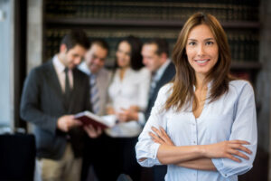smiling female law student