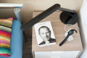 steve jobs book on the nightstand