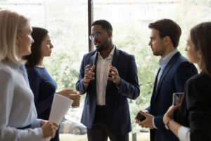 talking after meeting
