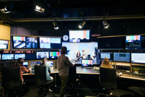 students in tv studio